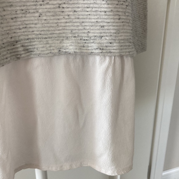 LOFT petite medium top 3/4 sleeves layered look ribbed - Picture 6 of 12